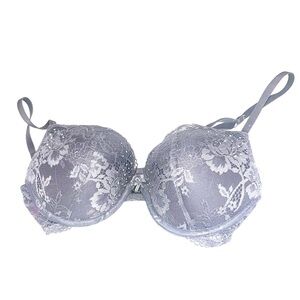 Victoria's Secret Gray Lace Demi Bra